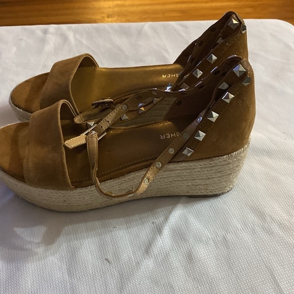 Marc Fisher Jazlyn Wo Size 8 Tan Espadrille Shoes with Double wrap ankle straps - Picture 12 of 15
